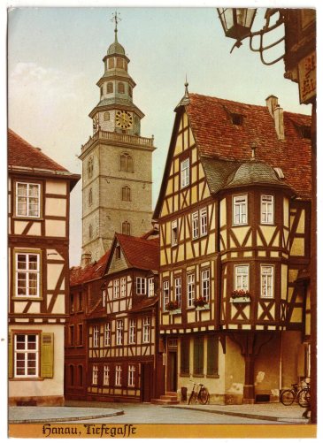 Tiefe Gasse Tiefe Gasse. Kunstkarte nch handkoloriertem Künstlerbild. Kunstverlag Michel & Co., Frankfurt a.M.