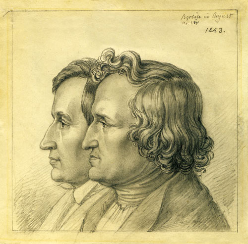 Ludwig Emil Grimm: Jacob und Wilhelm Grimm, 1843